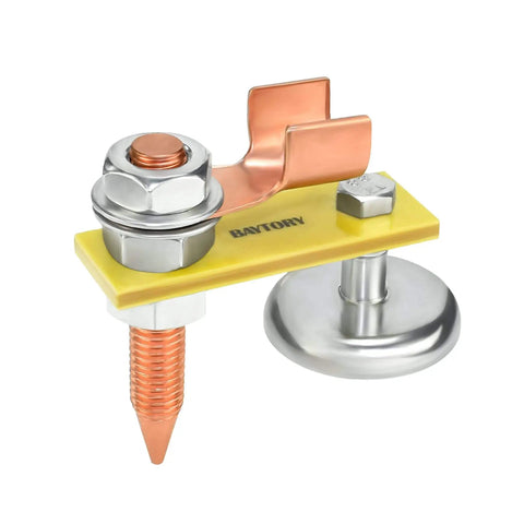 Fix Tite Magnetic Welding Ground Clamp with strong suction head and copper tail stabilizer, portable tool for fast grounding