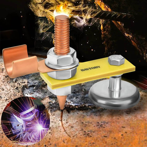 Fix Tite Magnetic Welding Ground Clamp with Strong Suction Head and Copper Tail Stabilizer in action.