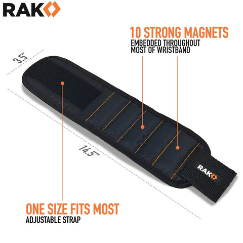 Magnetic Wristband For Tools With Powerful Magnets, Premium Tool Belt For Holding Screws And Nails, Great Gift For Dad Husband Grandpa Handyman Diyer, A Cool Gadget For DIY Projects showing 10 strong magnets