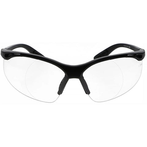 Front view of Magnifying Safety Glasses With UV Protection Z87.1 Frame 1.50 Diopter Lens featuring wrap-around design