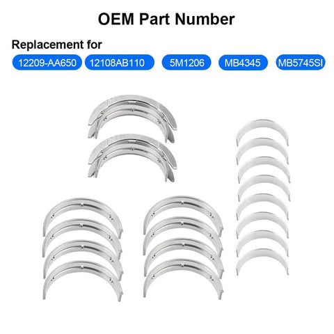 Engine Crankshaft Main And Connecting Rod Bearing Kit For Scion FRS Subaru BRZ Toyota 86 And More Street Ready Fit For Forester Impreza Legacy Outback XV Crosstrek 2011 Through 2022 Replacement Bearings Set showing main and rod bearings