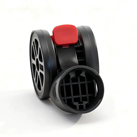 Front view of Four Pack 360 Degree Swivel Replacement Wheel Caster with Locking Brake for Makeup Train Case.