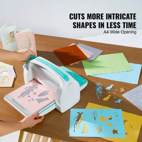 All In One Die Cutting And Embossing Machine For Scrapbooking And Card Making 9 Inch A4 Opening Manual Starter Kit on table