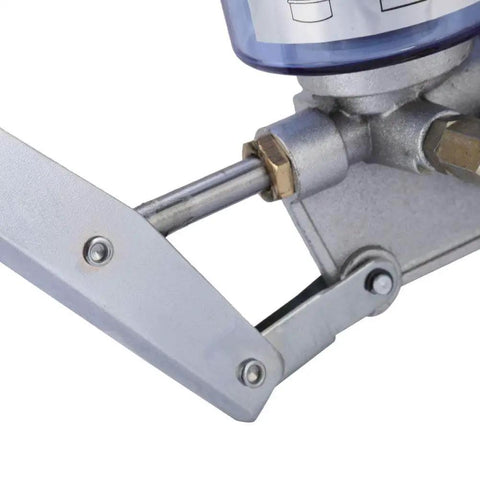 Manual Grease Pump LSG05 Hand Operated Lubricator, 6mm Outlet, 500cc Capacity shown in close-up of aluminum alloy lever mechanism