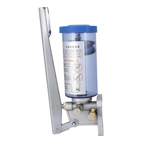 Manual Grease Pump Lubricator For CNC Machine Tools Hand Crank 6mm Outlet 500cc Capacity with blue housing and aluminum body