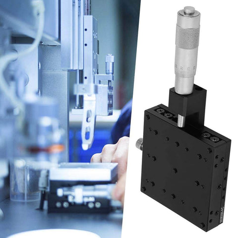 X Axis Manual Precision Linear Stage 80x80mm Micrometer Fine-Tuning Cross Roller Linear Stages Translation Displacement Platform