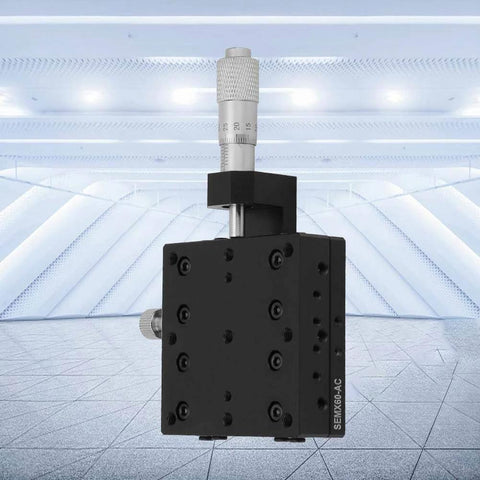 Manual Linear Stage, Cross Roller X Axis Micrometer Fine Tuning Slide Table, 60x60mm Precision Optical Trimming Station