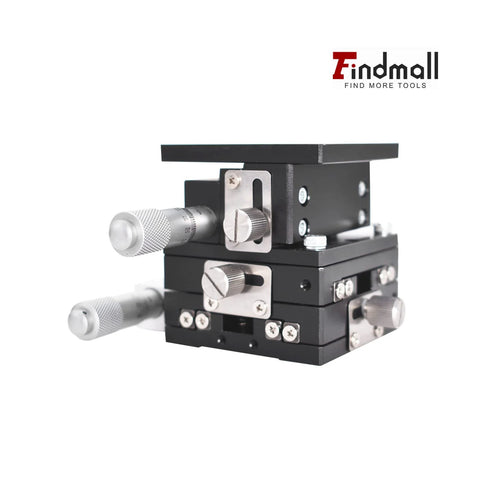 ✝️ 60 X 60mm XYZ Linear Stage 3 Axis Manual Linear Stage with knobs, close-up view, for CNC axis motion and anti-backlash setup