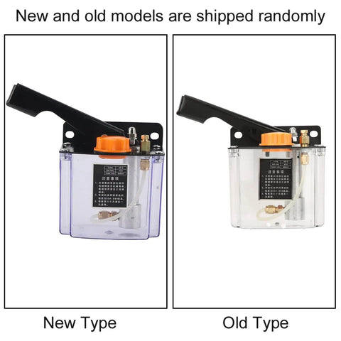 Manual Lubricating Pump For CNC Machines 5L Oil Pump 650CC Left Hand Operated Lubrication System, new and old models comparison