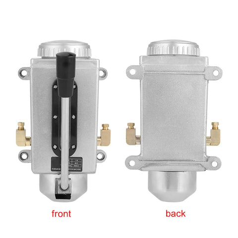 Heavy Duty Manual Lubrication Pump With Double Outlet Port 500CC CNC 4mm Oiler for Punching Machine front and back view