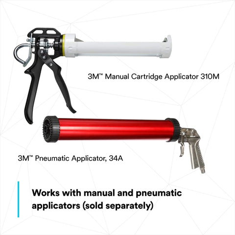 Manual and pneumatic sealant applicators for Marine Adhesive Sealant Fast Cure 4200 Semi Permanent Flexible Sealant For Boats And RVs White Go To Quick Cure Bonds Joints Above And Below Waterline Waterproof And Durable Formula Long Lasting Hold 295 mL Cartridge.