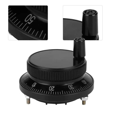 Pro Grade Handwheel Pulse Encoder For CNC Mills And Router Control, 60mm Diameter, 100PPR, 5V Aluminum Alloy, Black