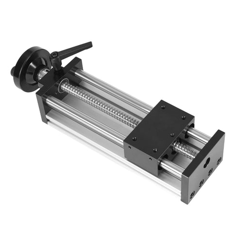 ✝️ 150mm Length Effective Travel Manual Sliding Table with dual optical axis and ballscrew for CNC motion