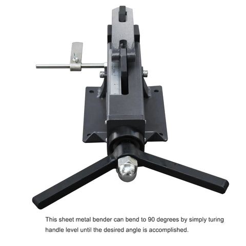 Top view of the Manual Steel Bending Brake With Four Inch Capacity And 2.5 Ton Press Bench Top Mounted 90 Degree Bender.