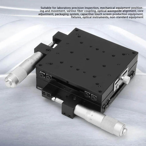 ✝️ Linear Stages, XY axis Manual Fine-Tuning Cross Roller Precision Linear Stages 100 * 100 * 40mm for CNC axis motion close-up