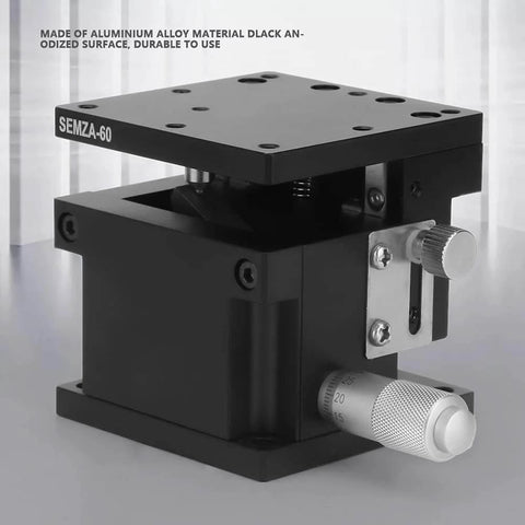 ✝️ Manual Z Linear Stage,Micrometer Fine Tuning Bearing Slide Table,Precision Trimming Cross Roller Linear Position Stage 2.4 * 2.4in,for Precision Inspection, Equipment for CNC axis motion, anti-backlash setup, and smoother linear travel under on display