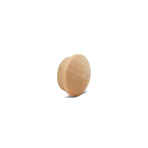 Maple Wood Hole Plugs Half Inch Pack of 100 Mushroom Top Screw Hole Plugs For Furniture Finishing, shown in side view