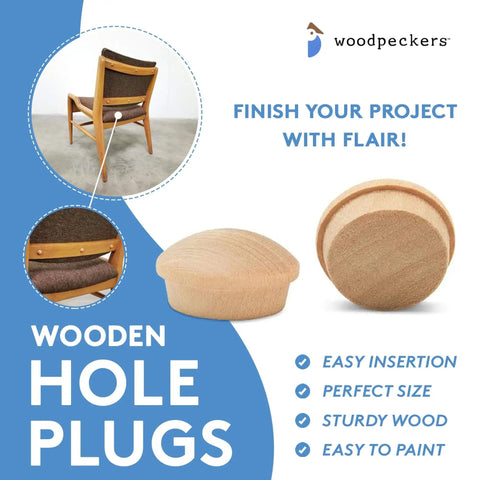 Maple Wood Hole Plugs Half Inch Pack of 100 Mushroom Top Screw Hole Plugs For Furniture Finishing Easy Fit And Clean Look