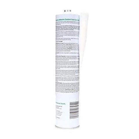 Side view of Marine Adhesive Sealant Fast Cure 4200 Semi Permanent Flexible Sealant For Boats And RVs White Go To Quick Cure Bonds Joints Above And Below Waterline Waterproof And Durable Formula Long Lasting Hold 295 mL Cartridge