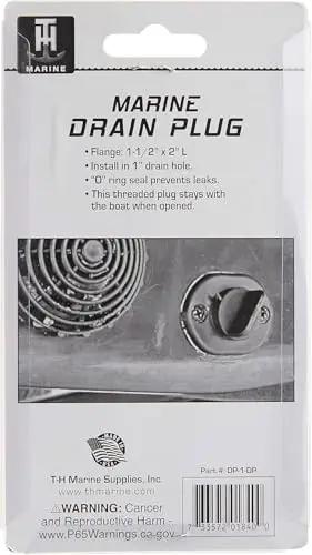Packaging of Marine Drain Plug showing installation and O-ring seal, ideal for self-retaining design.