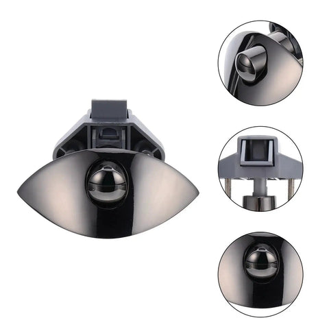 Front view of Ciieeo zinc-alloy button cabinet lock with press-release, gunmetal finish for wardrobe/drawer