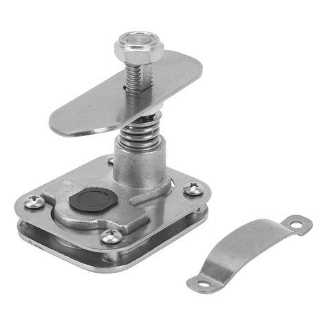 Front view of rustproof stainless steel square cam latch with T-handle for marine hatch doors