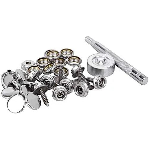 Dope Canvas Snap Kit With Marine Grade Stainless Steel Snaps And Screws 150 Piece Set for Boat Covers and Outdoor Furniture