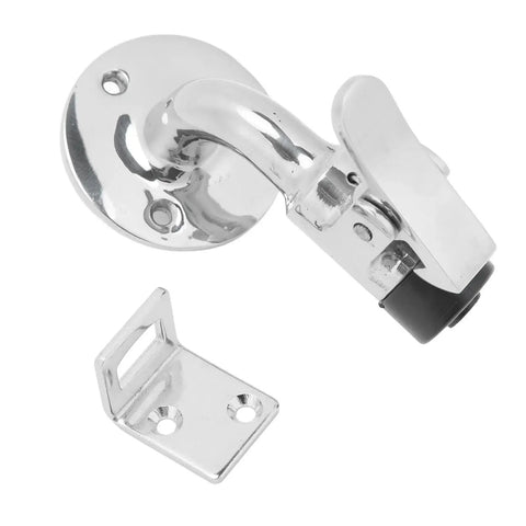 RUYANZER marine-grade 316 stainless steel door stopper latch with round wall plate and mounting bracket