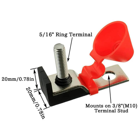 Beefed Up Terminal Fuse Block For Marine And Vehicle Use, 250A Battery Fuse Holder, 5/16 inch ring terminal, M10 stud mount.