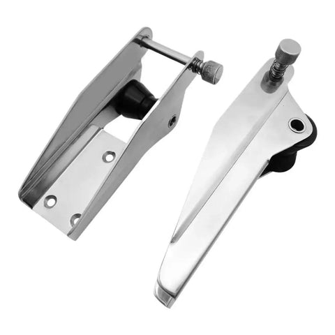 Pair of anchor roller brackets in marine-grade 316 stainless steel for boat anchor systems