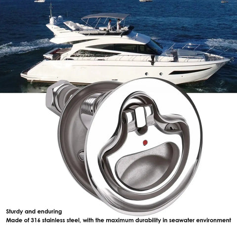 Hamwesh Boat Cam Latch, 316 stainless steel, red indicator, mounting screws; fits 0.5–1 in