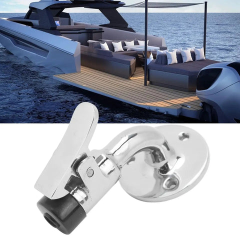 Marine-grade 316 stainless steel door stopper catch set; spring-loaded 90° boat door holder.