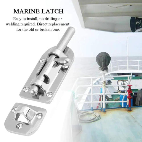 Hapivida marine boat door lock latch, 316 stainless steel slide bolt, two-piece boat window lock hardware