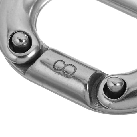 8mm marine-grade 316 stainless steel quick link connector, heavy-duty chain repair link, close-up view