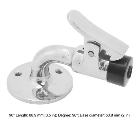 RYUANZER marine-grade 316 stainless steel door stopper catch set installed on base plate with spring-loaded latch (90°)