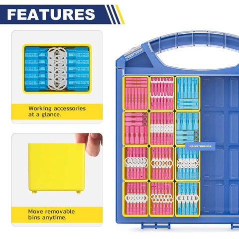 620 Piece Marine Grade Heat Shrink Wire Butt Connectors Kit in patented tool case with removable bins, Haisstronica
