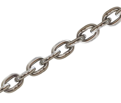 1/4" G43 ISO AISI 316 Marine Grade Stainless Steel Anchor Chain Mirror Polished Finish Marine Grade ISO G43 (15 ft)