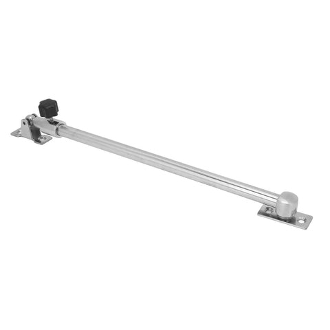 Side view of 304 stainless steel marine telescoping door/window adjuster with mounting plates