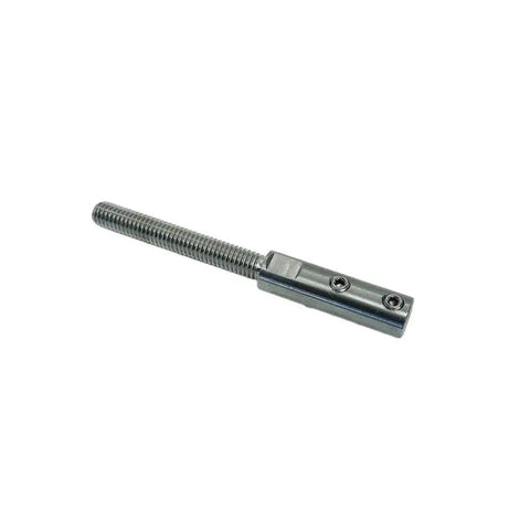 Marine Grade Threaded 3 8 16 Set Screw Stud For One Quarter Inch Stainless Wire, stainless steel T316, side view
