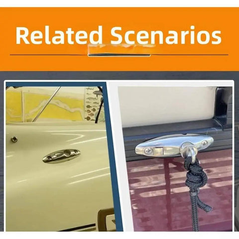 316 stainless steel swivel deck hinge, side-mount, mirror-polished finish; marine quick-release hardware shown on deck.