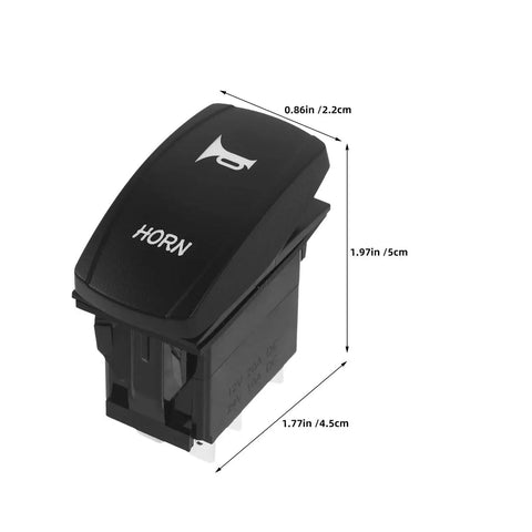 TOMETURE two-pack marine-grade horn push-button rocker switch, black, for boats and yachts