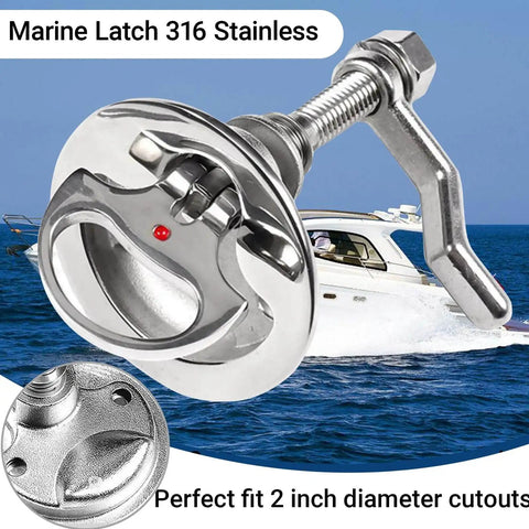 Boat Hatch Latch Pull Stainless Steel 316 Marine Grade Flush Cam Latch With Plate Heavy Duty Corrosion Resistant
