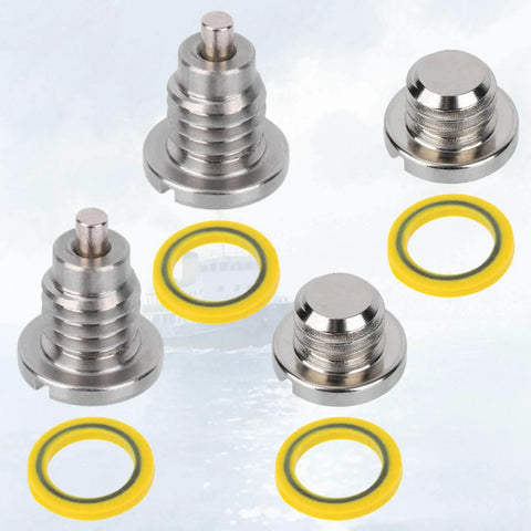 4 Pack Marine Lower Unit Drain Plugs For Mercury MerCruiser Outboard Gear Case Thread Size Three Eighths By Sixteen With Gaskets