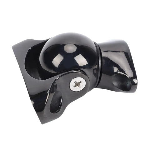Front view of Luocute marine magnetic door stopper with ball magnet in black-coated marine-grade stainless steel