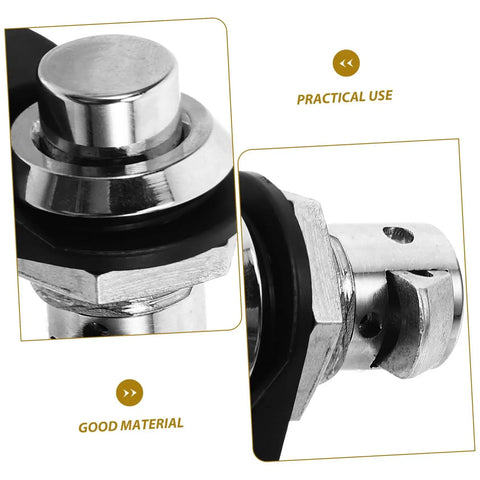 Garneck push-close latch for electrical boxes; chrome-plated metal with round button, marine-grade