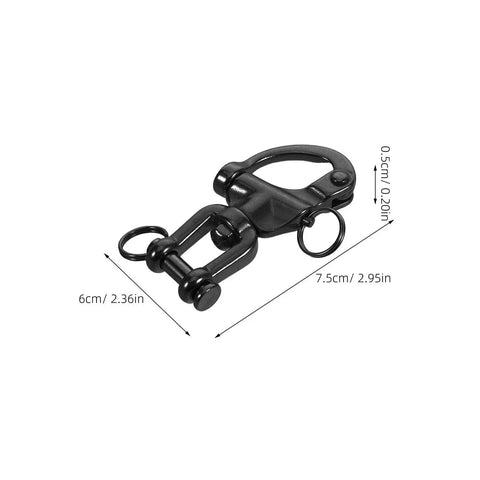 FUOYLOO quick-release snap shackle with swivel eye, stainless steel, black marine rigging hardware