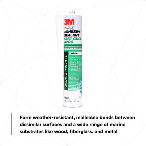 Marine Adhesive Sealant Fast Cure 4200 Semi Permanent Flexible Sealant For Boats And RVs White Cartridge