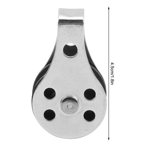 Stainless steel bearing wheel pulley with four mounting holes and 25mm bore for marine use