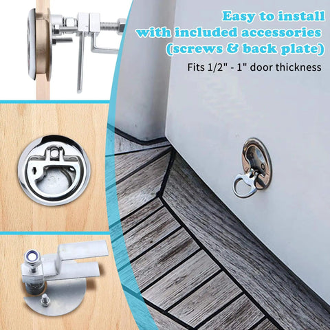 Premium 316 stainless steel marine cam latch delivers rugged, corrosion resistant locking for hatches; flush mount design