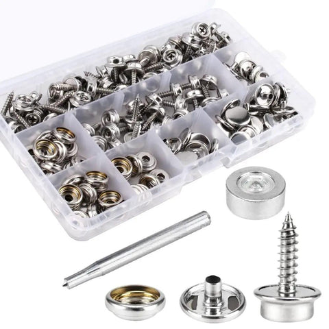 Dope Canvas Snap Kit With Marine Grade Stainless Steel Snaps And Screws 150 Piece Set For Boat Covers And Outdoor Furniture